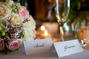 Bride and groom wedding table